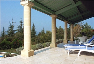 Pierre De Paussac Columnm, Beige Limestone Columns