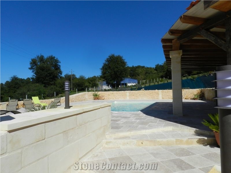 Pierre De Paussac Pool Terrace Pavement Castelnaud