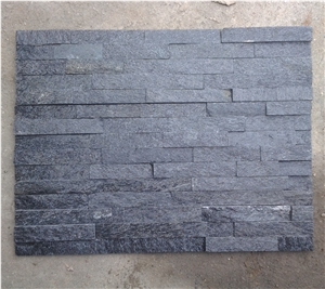 Black Quartz Stacked Stone,Natural Surface Cheap Exterior Stacked Stone, Natural Quartz Stone Black Quartzite Cultured Stone
