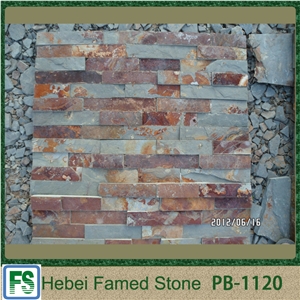Brown Slate Stone Rusty Cultured Stone,Natural Surface for Wall Decoration,Rusty Stone Veneer