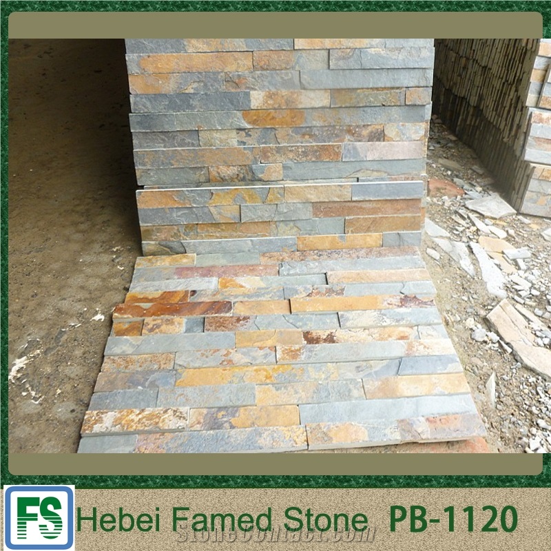 Brown Slate Stone Rusty Cultured Stone,Natural Surface for Wall Decoration,Rusty Stone Veneer