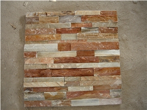 Chinese Natural Slate Cultured Stone, Veneer ,Gold Slate Stack Stone Veneer for Exterior
