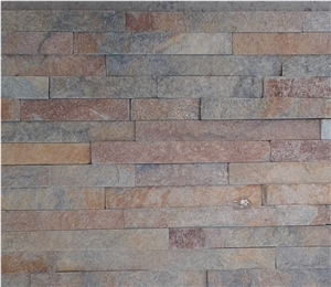 Exterior Ledge Stone Veneer Panels ,Rusty Quartz Stacked Stone