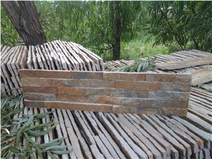 Exterior Ledge Stone Veneer Panels ,Rusty Quartz Stacked Stone