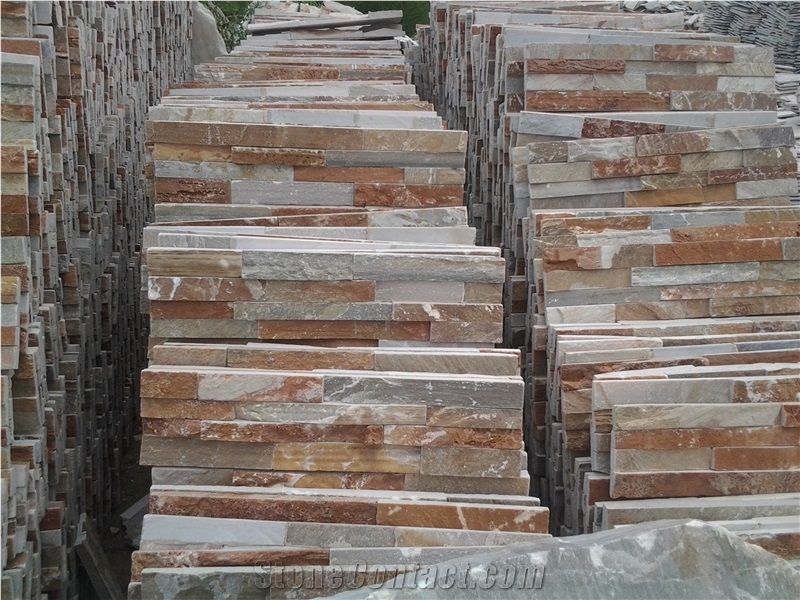 Hebei Golden Slate Cultured Stone , Manufacturer Decorative Gloden Stone Vneer Block