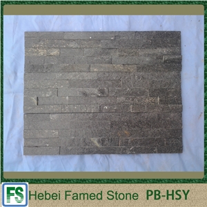 Natural Surface Black Cultural Stone,Chinese Cheap Stacked Stone, Bright Black Cultured Stone