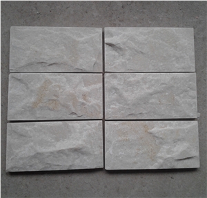Natural White Quartzite Mushroom Stone,Beige Mushroom Stone,Cream White Mushroomed Stone for Wall Outside