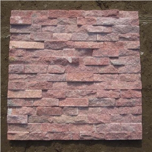 On Sale Bright Red Quartzite Cultured Stone, Red Quartzite Stone Veneer