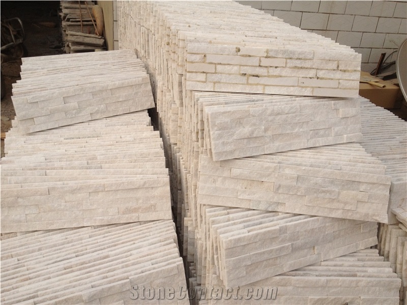 White Quartzite Cultured Stone Stacked Stone,Decorative Stacked Stone for Facing