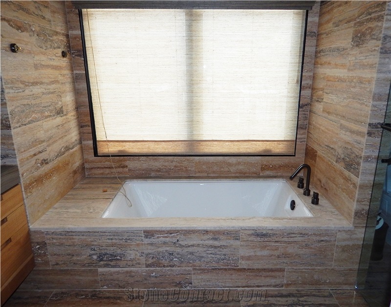 Ocean Blue Travertine Bathroom Spa