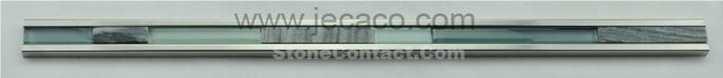 Sus with Glass and Stone Mixed Decor Tile Trim,Border
