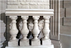 Pierre De Orival Beige French Limestone Hand Carved Balustrades