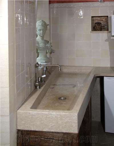 Pierre De Orival Limestone Carved Massive Kitchen Farm Sink