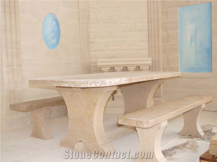Pierre De Orival Limestone Exterior, Patio Table Set
