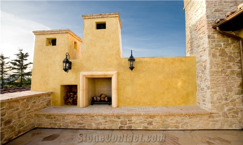 Elegant Patio Fireplace Mantel
