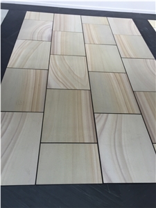 Reclaimed Yorkshire Stone Paving, Random Sizes, Beige Sandstone Cube Stone & Pavers