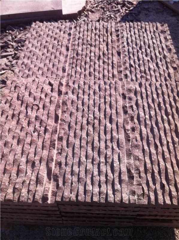 Red Granite/Porphyry, Pavers & Curbs,Gardens & Stone Border China Red Porphyry
