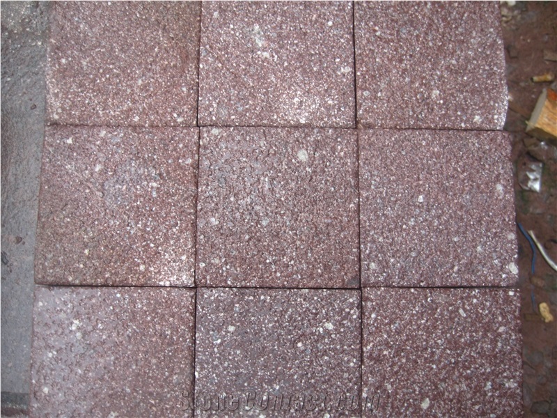 Red Granite/Porphyry, Pavers & Curbs,Gardens & Stone Border China Red Porphyry