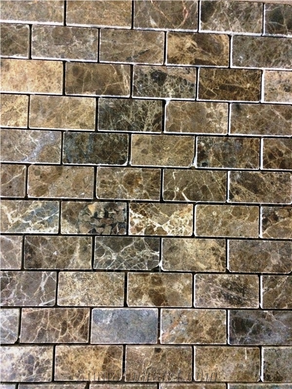 1"X2" Emparador Dark Honed Marble Mosaic