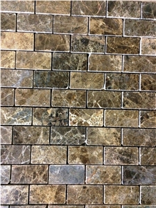1"X2" Emparador Dark Honed Marble Mosaic
