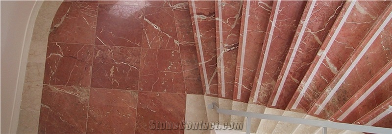 Rosso Verona Marble Staircase
