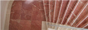 Rosso Verona Marble Staircase