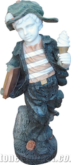 China Multicolor Marble Human Statue