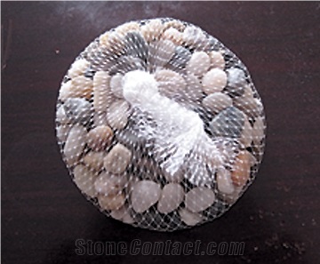 China Multicolor Quartzite Polished Pebble Stone on Mesh,Mixed Pebble Stone,Polished Pebbles,Pebble Stone Driveways,Pebble Walkway,Pebble Pattern