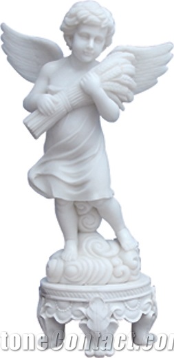 China White Marble Angel Figurines Statue, White Marble Statues,Garden Sculptures,Statues,Handcarved Sculptures,Western Statues,Landscape Sculptures