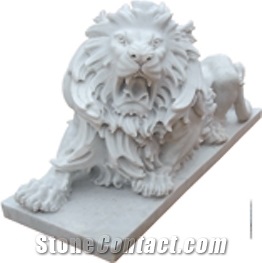 Marble Animal Statue Of Lion,Animal Sculptures,Garden Sculptures,Statues,Handcarved Sculptures,Landscape Sculptures,Sculpture Ideas