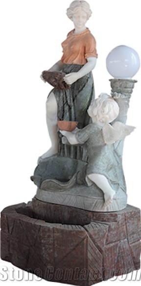 Multicolor Marble Human Figurines Statue & Sculpture & Human Carved & Handcraft