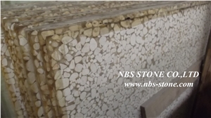 Artificial Beige Marble Big Slabs,Random Edge Polished Surface,China Beige Marble Artificial Stone