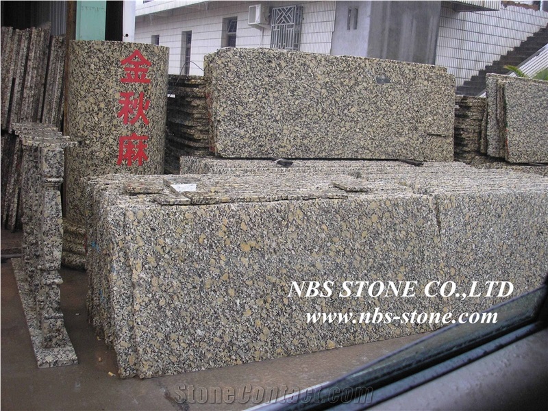 Autumn Gold Granite Tiles & Slabs, China Yellow Granite Floor Covering