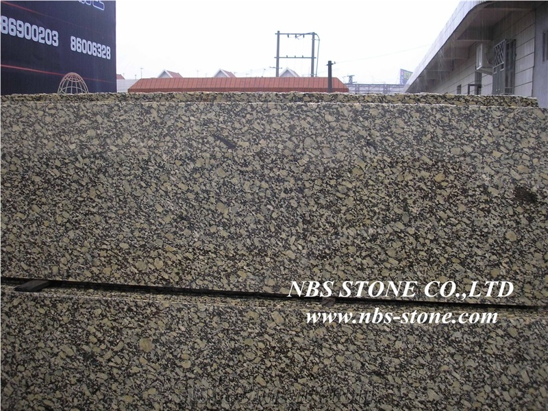 Autumn Gold Granite Tiles & Slabs, China Yellow Granite Floor Covering
