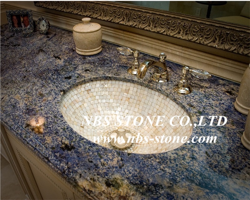 Azul Bahia Granite Slab, Brazil Blue Granite