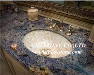 Azul Bahia Granite Slab, Brazil Blue Granite