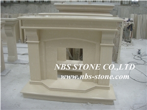 Beige Fireplace Mantel,Modern Fireplace Mantel,Stone Fireplace Mantel,New Design Beige Marble Hand Carving Sculptured Fireplace Mantel