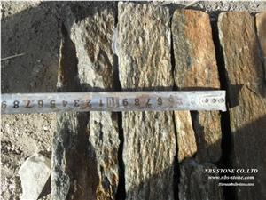 China Brown Slate Cultured Stone Nature Pattern, Yellow Slate Cultured Stone