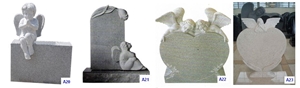China Marble Carved Angel and Heart Tombstone with Many Colors for Your Choice