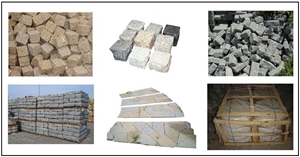 China Multicolor Granite Cube Stone Paving Stone