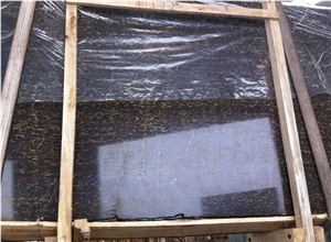 China Polished Black Portoro Gold Marble Tiles & Big Slabs, Small Slabs