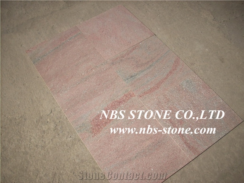 China Red Quartz Stone Tiles