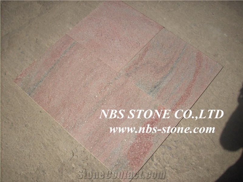 China Red Quartz Stone Tiles