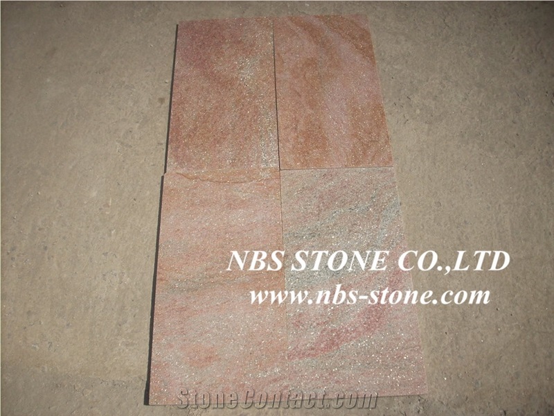 China Red Quartz Stone Tiles