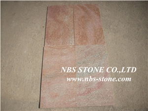 China Red Quartz Stone Tiles