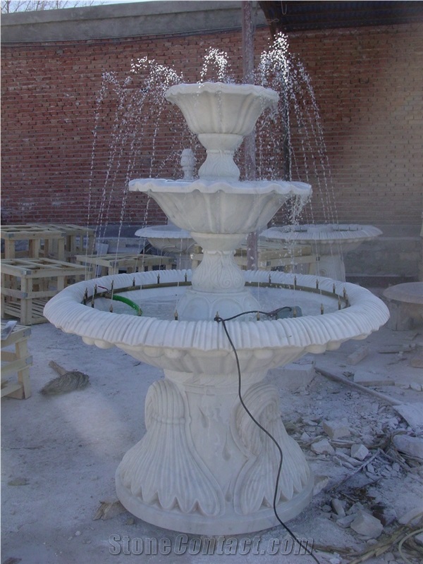 China White Granite Fountain