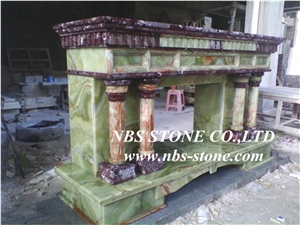 Green Onyx Fireplace Mantel,Modern Fireplace Mantel,Stone Fireplace Mantel