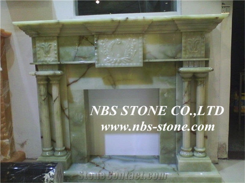 Green Onyx Fireplace Mantel,Modern Fireplace Mantel,Stone Fireplace Mantel