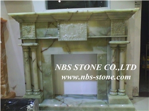 Green Onyx Fireplace Mantel,Modern Fireplace Mantel,Stone Fireplace Mantel