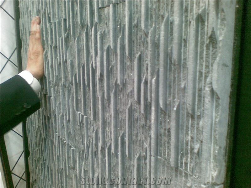 Green Water Falling Quartzite Cultured Wall Stone,Running Water Line Wall Cladding